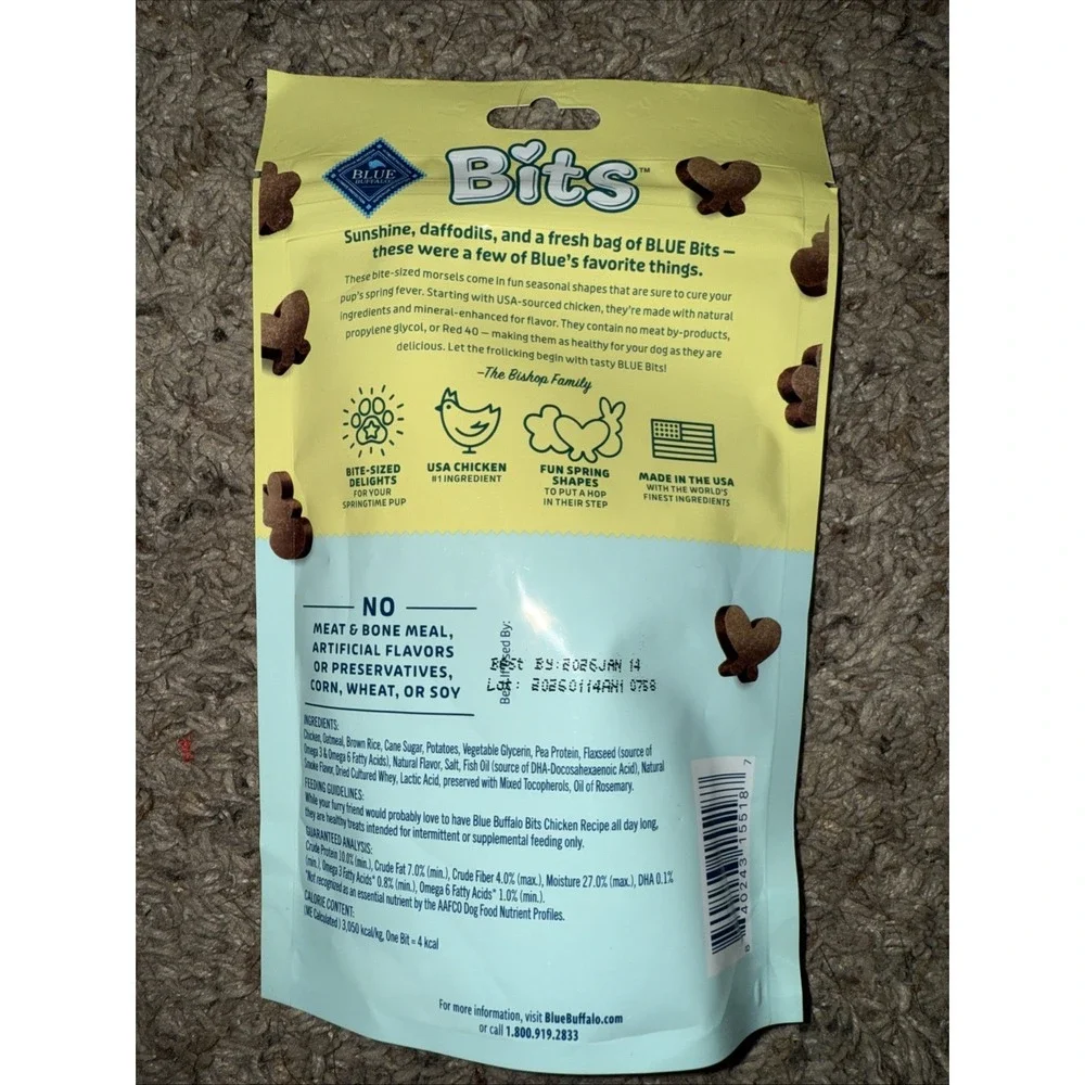 Blue Buffalo Bits Spring Seasonal Chicken Flavor Training Dog Treats -‎ 4.5oz